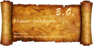 Blaser Ovidiusz névjegykártya